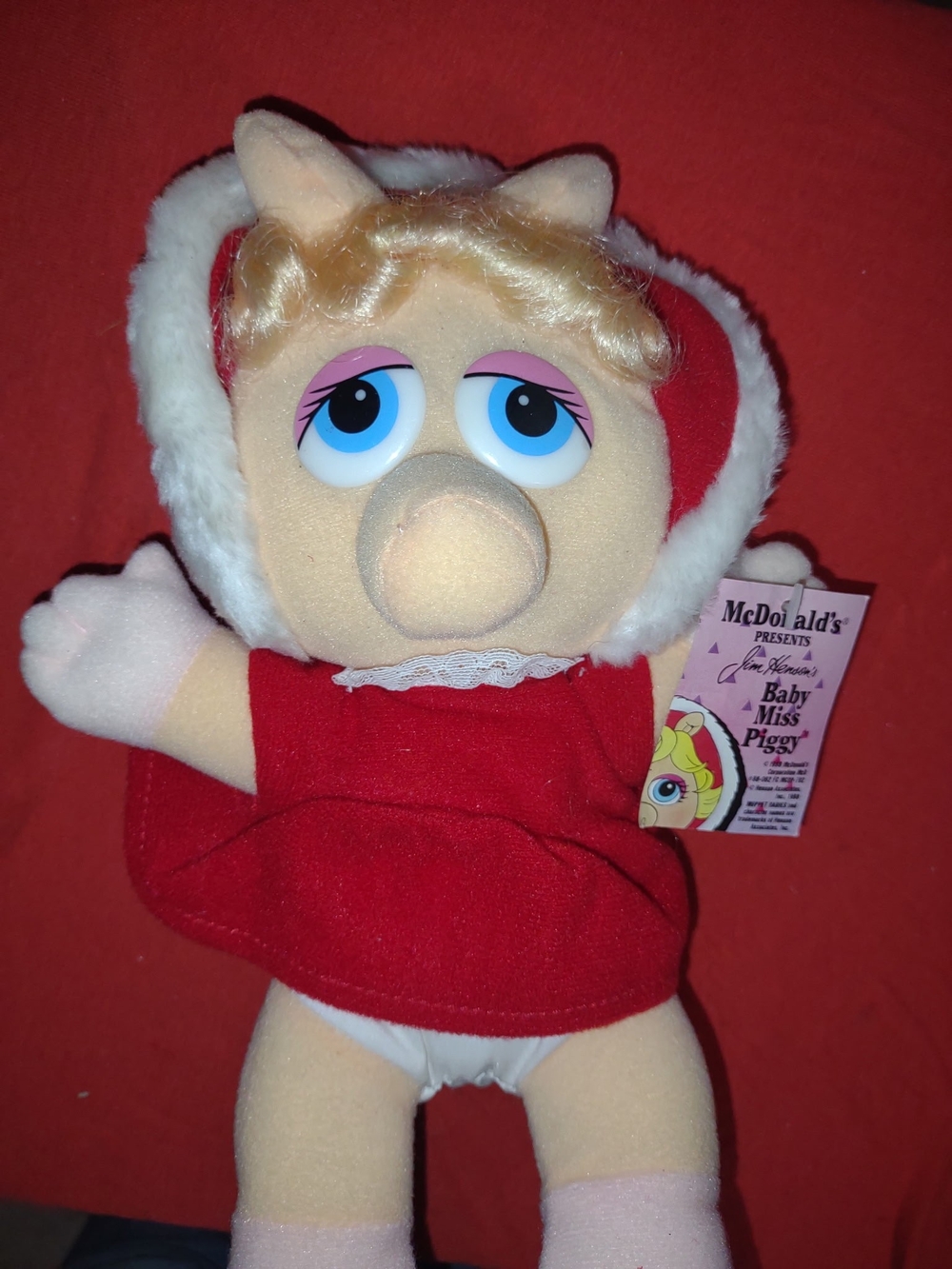 McDonald's Baby Miss Piggy Plush - Red Outfit with Blue Eyes
